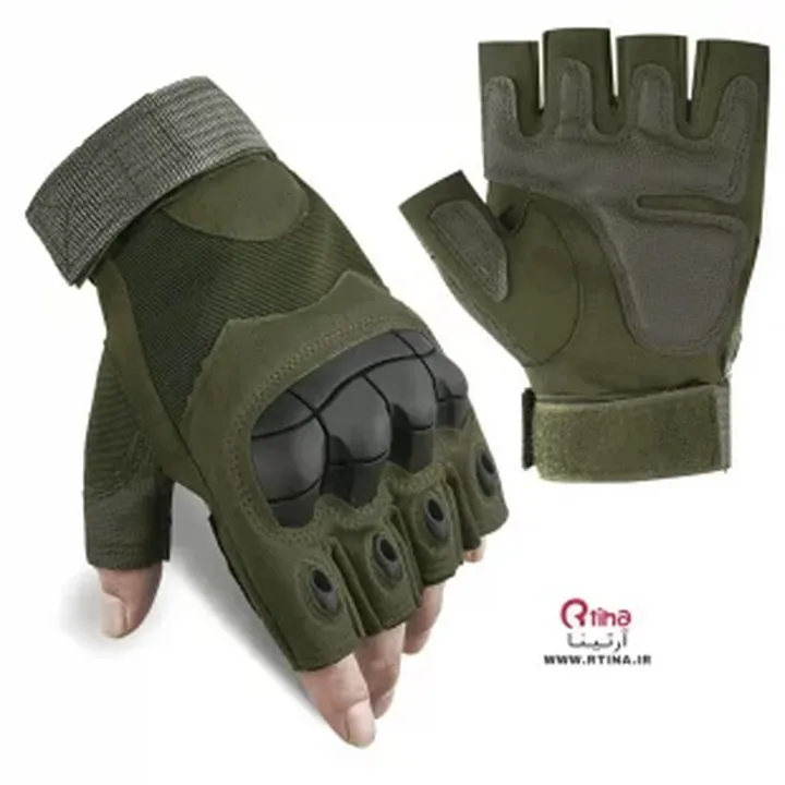دستکش تاکتیکال نیم پنجه، ضد ضربه (اورجینال)