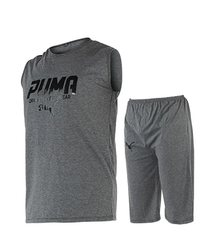 ست رکابی و شلوارک مردانه Puma یقه گرد