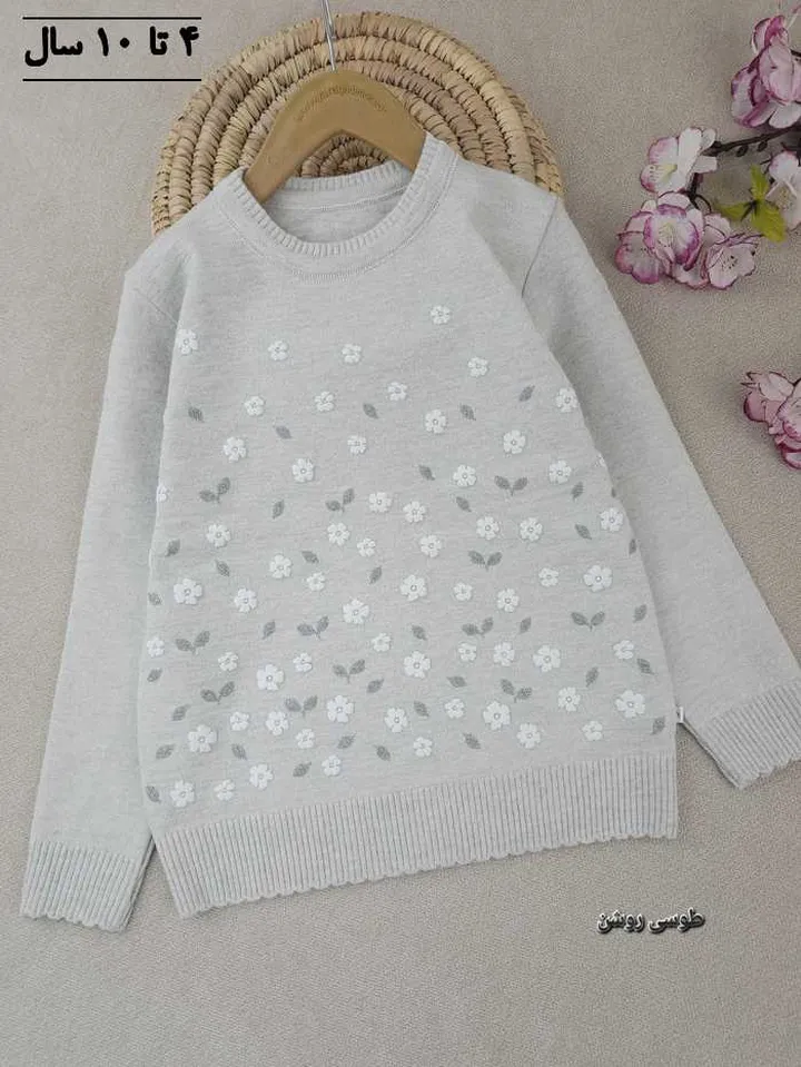 بلوز بافت دخترانه تمام گل