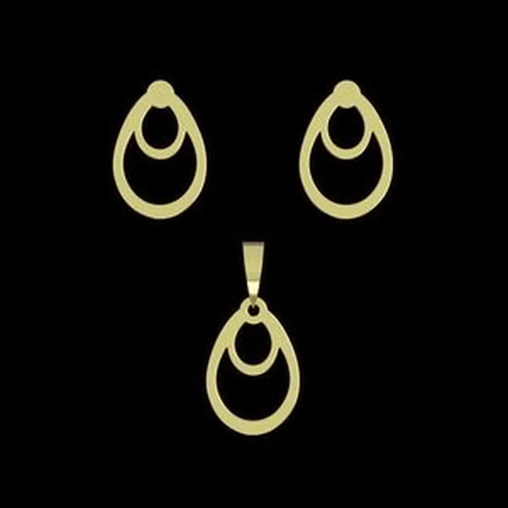 نیم ست طلا 18 عیار زنانه مدوپد مدل هندسی کد NA11950