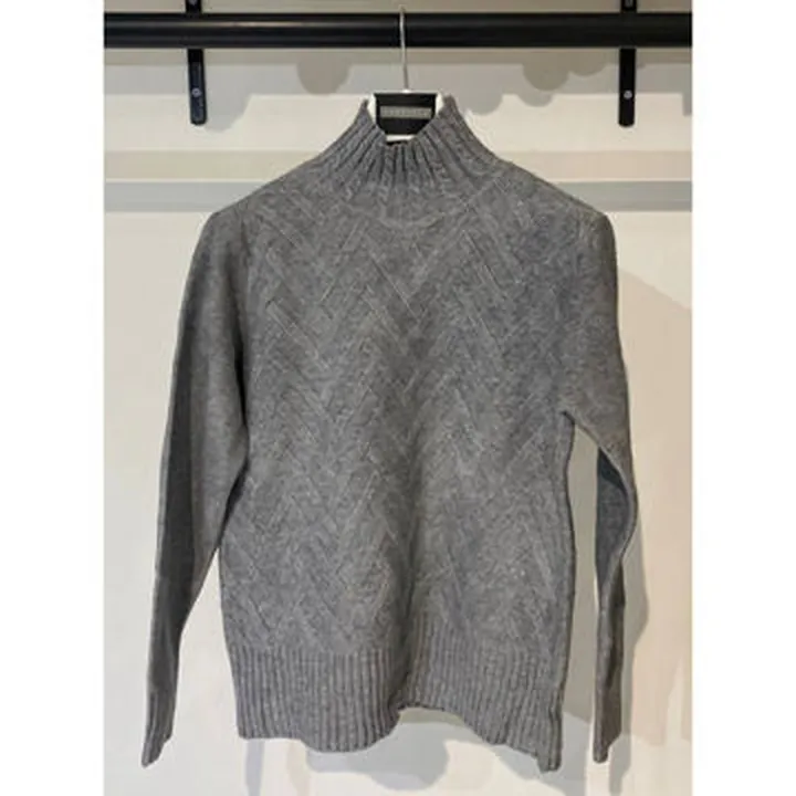 بافت زنانه طوسی یقه ایستاده Fall 18