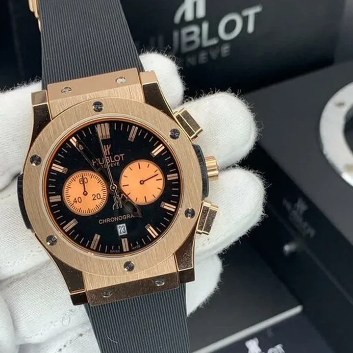 ساعت مردانه و پسرانه هابلوت درجه یک با گارانتی یکساله و موتور اصلی ژاپن Hublot 