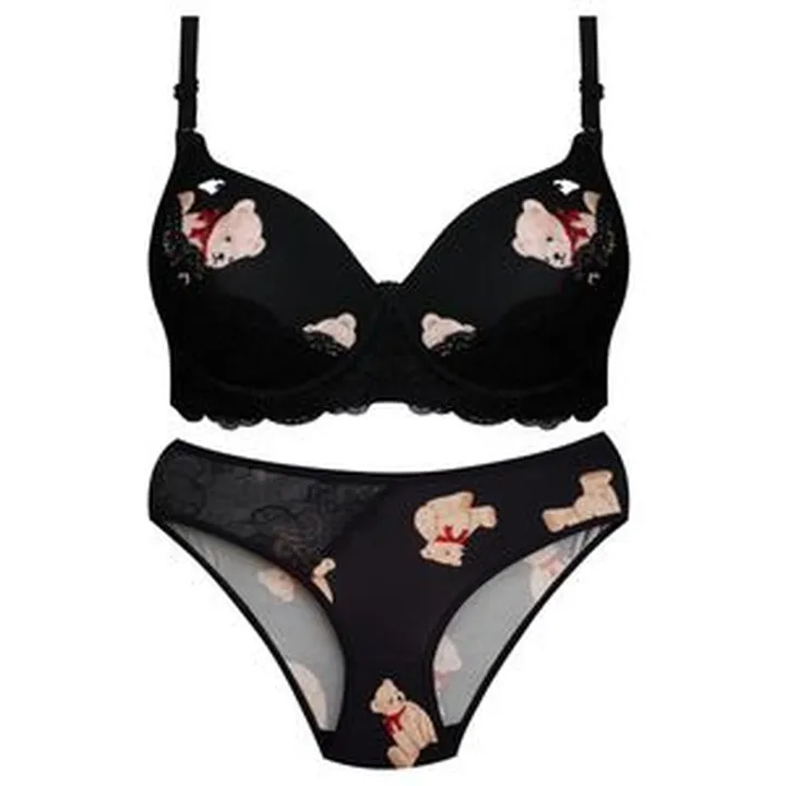 ست شورت و سوتین زنانه پانیذ مدل پوش آپ فنردار کاپ اسفنجی بند متحرک کد 4689-14