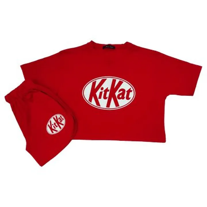 ست کراپ و شورتک زنانه kit kat