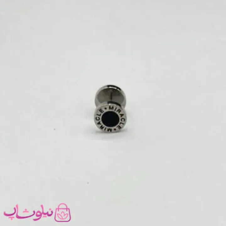 پیرسینگ گوش طرح میراکل نقره ای مشکی کد 27