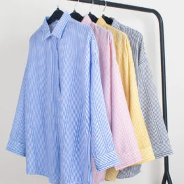 شومیز راه راه خامه دوزی