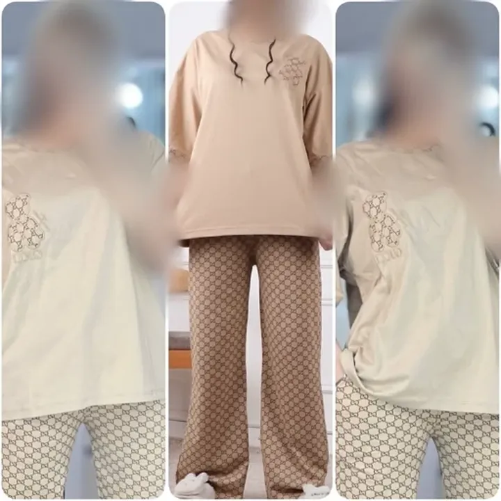 تیشرت و شلوار مهربان جنس پنبه لاکرا باکیفیت فری 38تا46