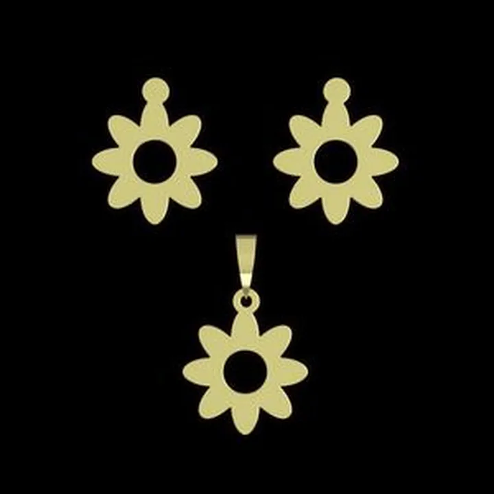 نیم ست طلا 18 عیار زنانه مدوپد مدل گل کد NA12424