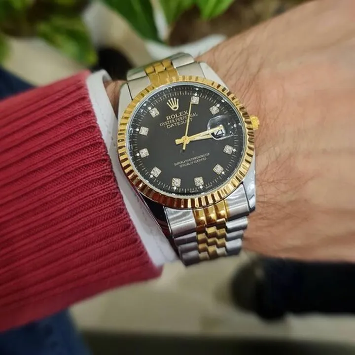 ساعت مردانه رولکس دیت جاست تقویم تلسکوپی فعال بدنه استیل با جعبه و ارسال رایگان rolex datejust