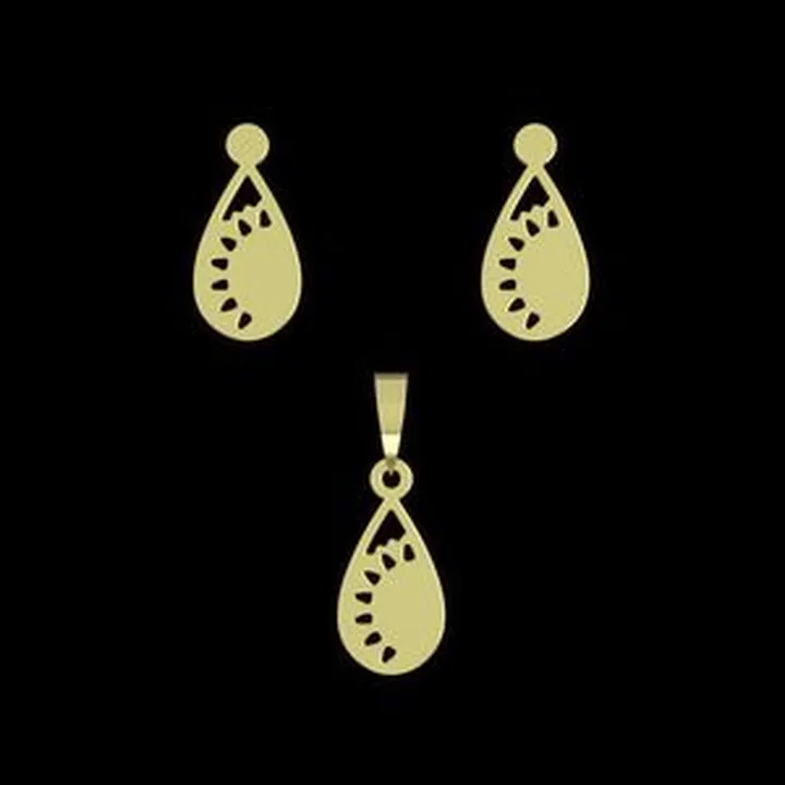 نیم ست طلا 18 عیار زنانه مدوپد مدل گل کد NA12662