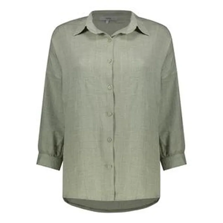 شومیز آستین بلند یقه برگردان زنانه نیزل مدل 1247 رنگ سبز