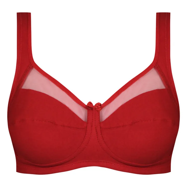 سوتین زنانه اما مدل بدون فنر کد 4928-4100 رنگ قرمز