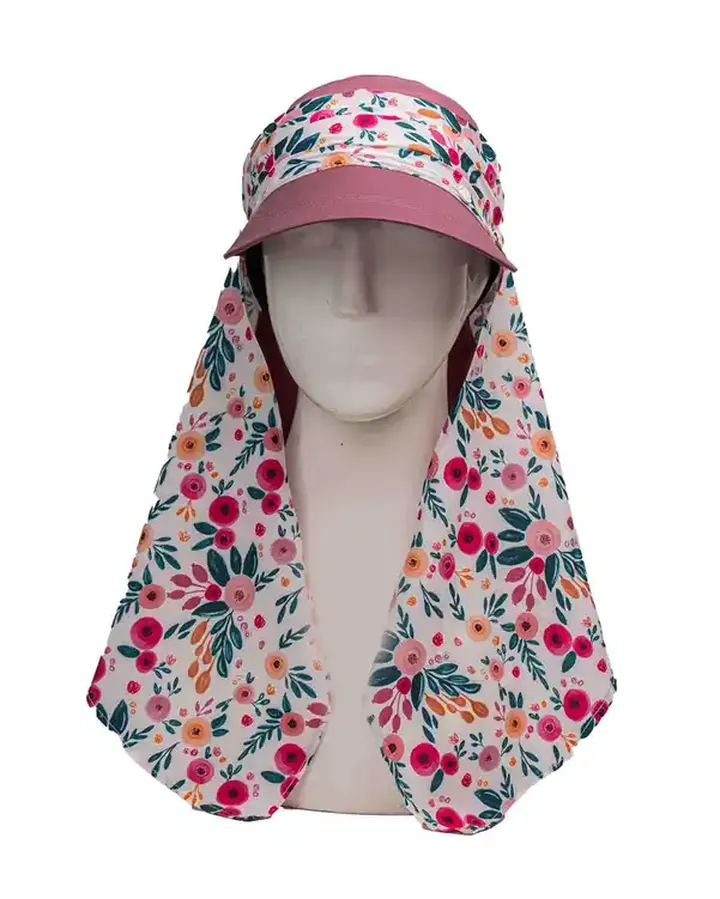 کلاه زنانه کلن رو سفید صورتی تارتن Tartan طرح گل سرخابی کد 4122407632
