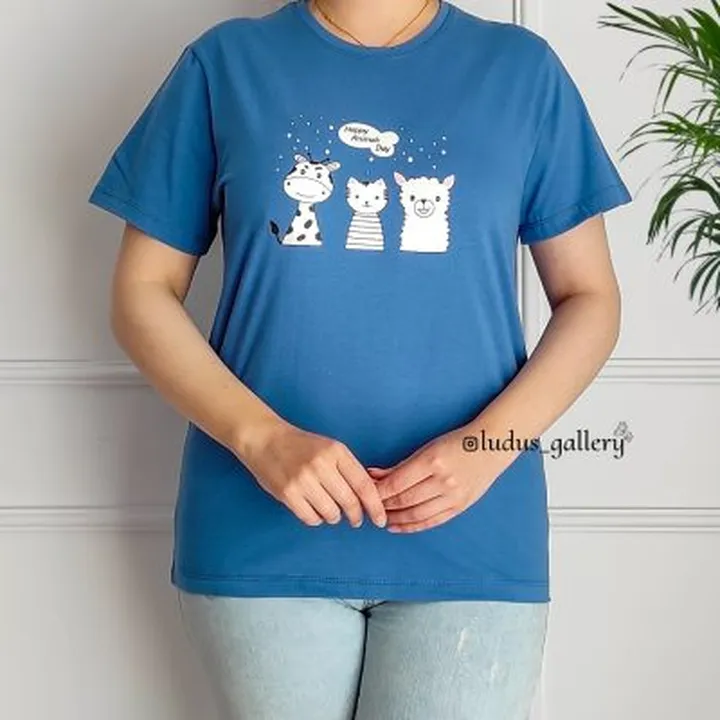 تیشرت زنانه طرح حیوانات کد TSH16