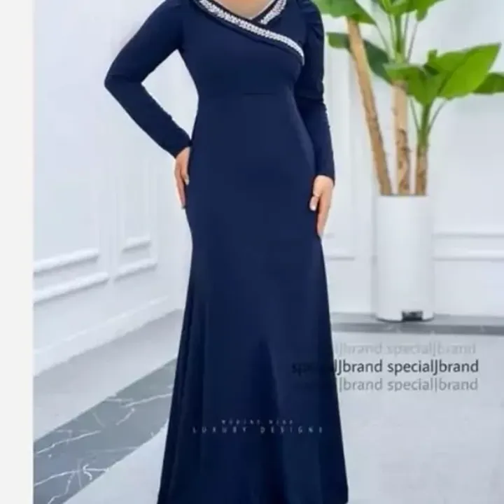 ماکسی مجلسی آیلر جنس غواصی و سنگ دوزی  