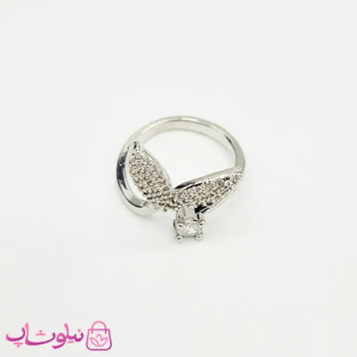 انگشتر دخترانه مدل دم وال نگیندار فری سایز کد 98