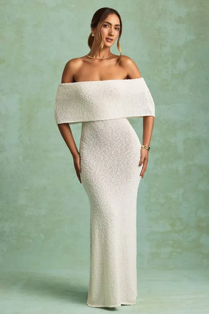 پیراهن ماکسی آف شولدر شاین دار...