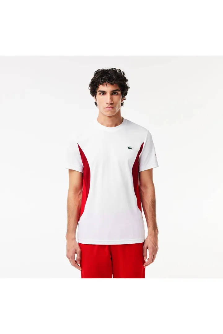 <span class="text-styled__StyledSpan-sc-d280c10c-1 dvOaRP">Lacoste< span>تیشرت مردانه اسپرت X Novak Djokovic با تناسب معمولی یقه خدمه سفید رنگ بلوکی