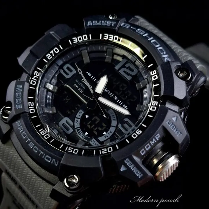 ساعت مچی مردانه کاسیو جی شاک GSHOCk صفحه مشکی بند طوسی کد 2340