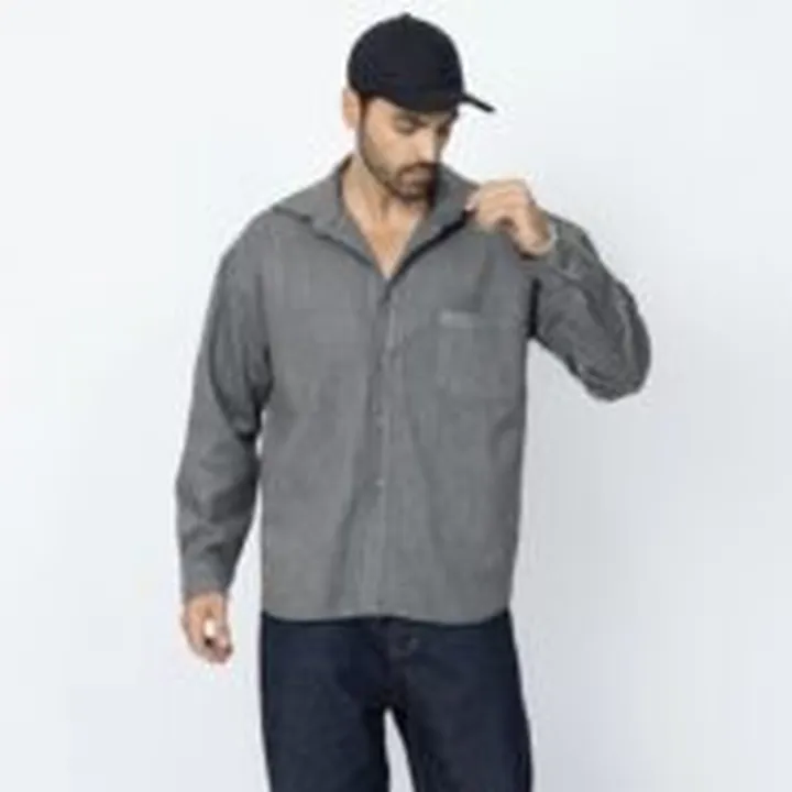 پیراهن آستین بلند کشمیر طوسی برند موهر | mouher