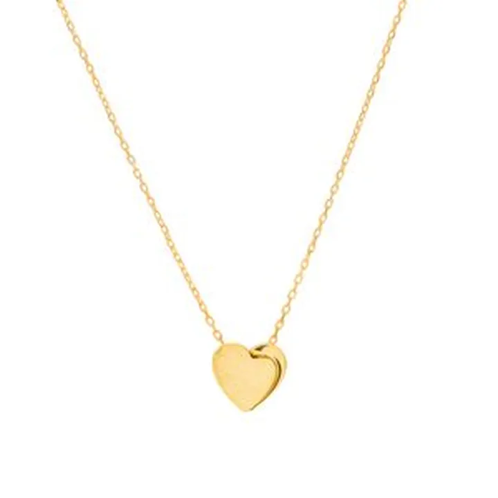 گردنبند طلا 18 عیار زنانه با زنجیر حلقه‌ای (فلامینگو) وی گالری مدل قلب کد N0027