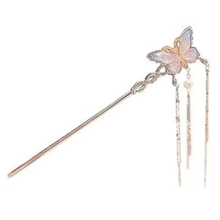 گیره مو زنانه مدل کانزاشی طرح پروانه آویزدار