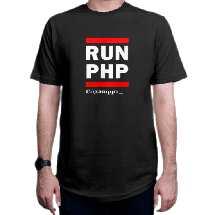 تیشرت برنامه نویسی طرح RUN PHP