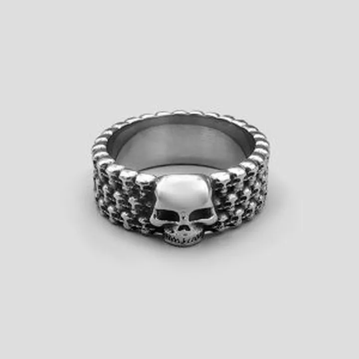 حلقه اسکلتی استیل مدل Tiny-Skulls کد Njd307