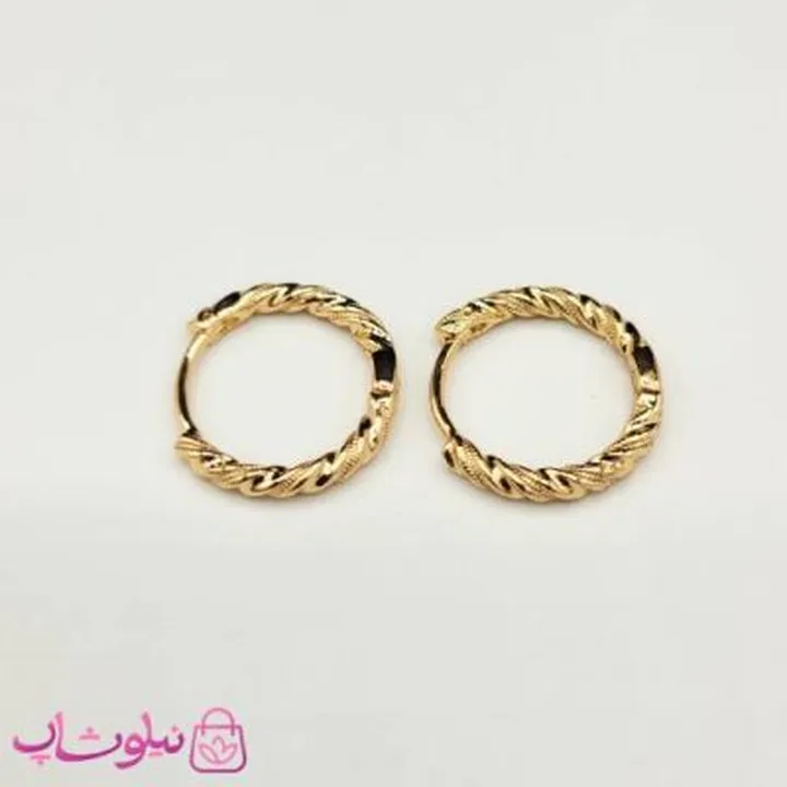 گوشواره حلقه ای زنانه ژوپینگ طرحدار قطر 1.5 سانت کد 891