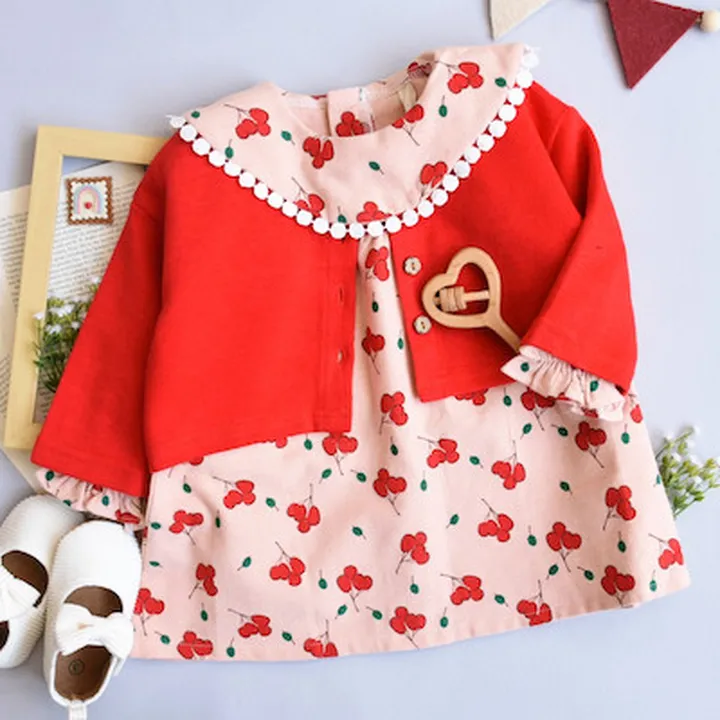 ست کت و پیراهن پاییزه گیلاس-E411