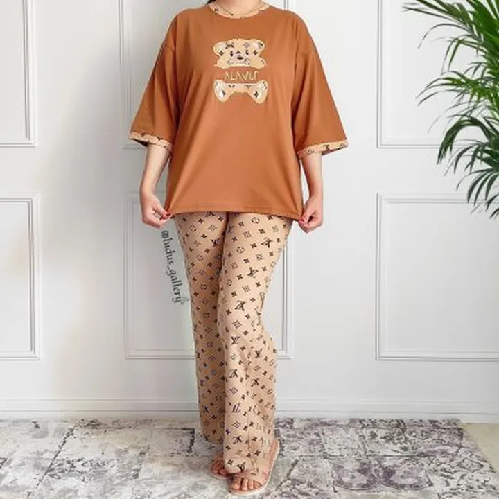 ست تیشرت شلوار بگ طرح تدی