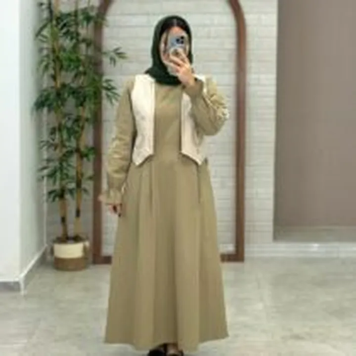 پیراهن جلیقه بته جقه نسکافه ای