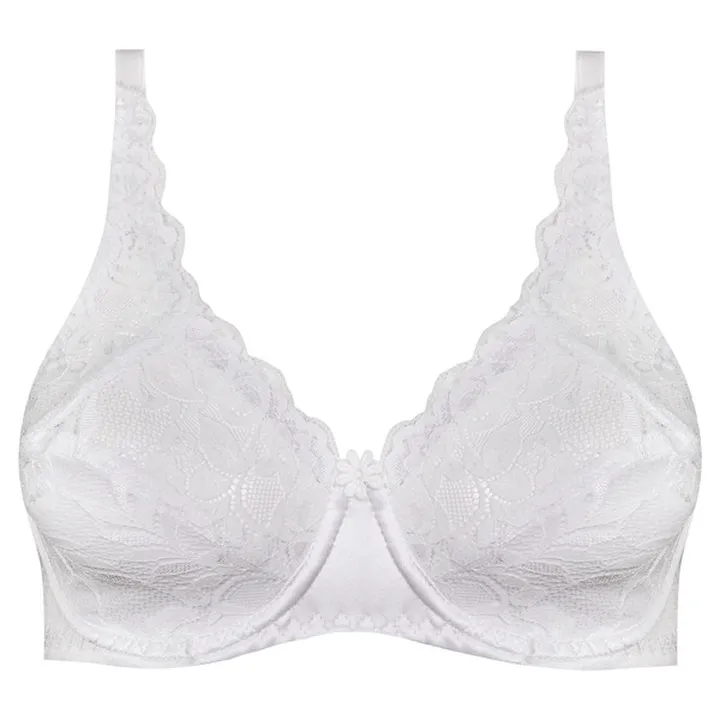 سوتین زنانه پانیذ مدل فنردار گیپور گلدار کد 66364-...