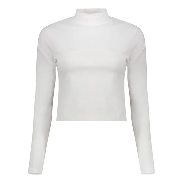 کراپ‌ تی‌شرت آستین بلند زنانه کانتکس مدل 205 رنگ س...