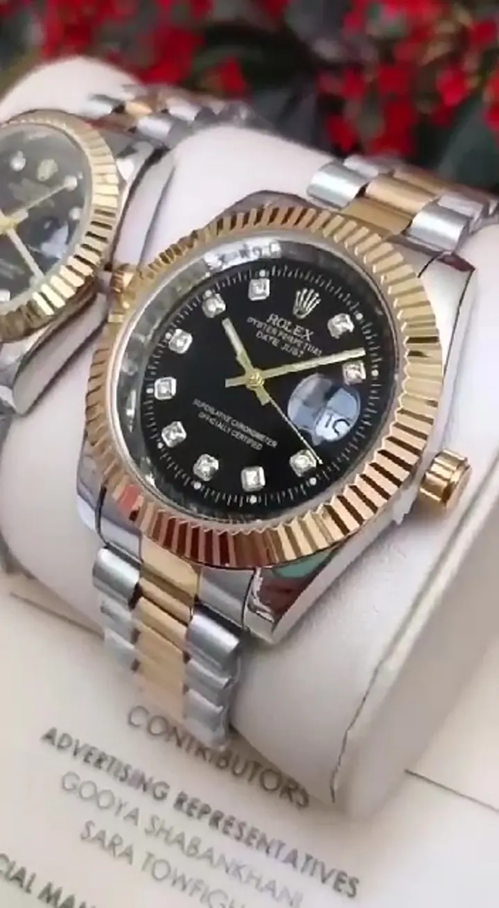 ست زنانه مردانه ساعت مچی رولکس موتور ژاپن Rolex date just