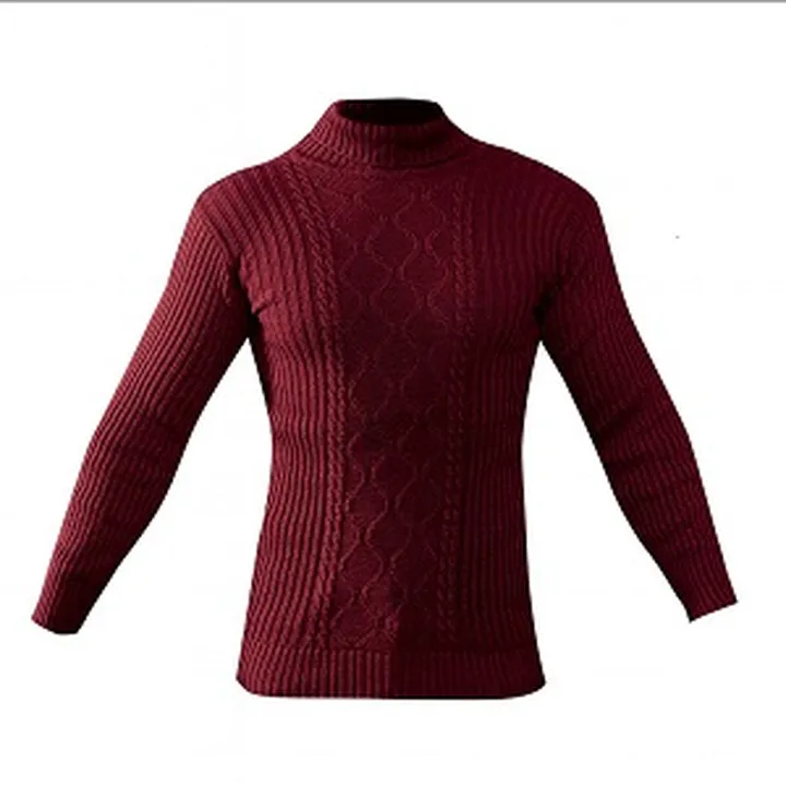 پلیوربافت مردانه یقه اسکی مدل Hakan-زرشکی