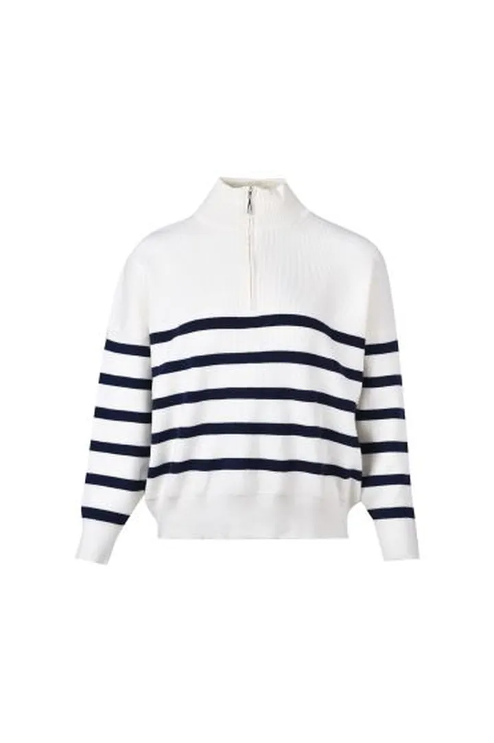 بافت نیم زیپ راه راه زنانه