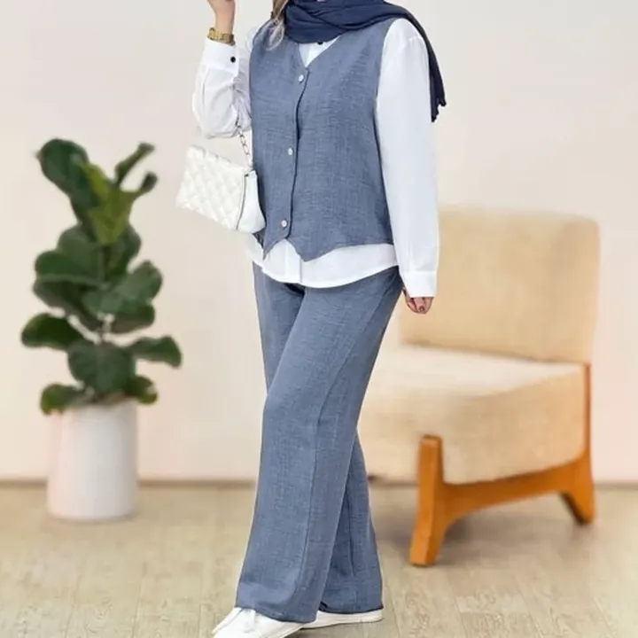 سه تیکه جلیقه شومیز  شلوار جنیفر 