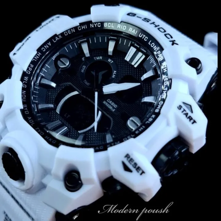 ساعت مچی مردانه کاسیو جی شاک GSHOCk صفحه مشکی بند سفید کد 2342