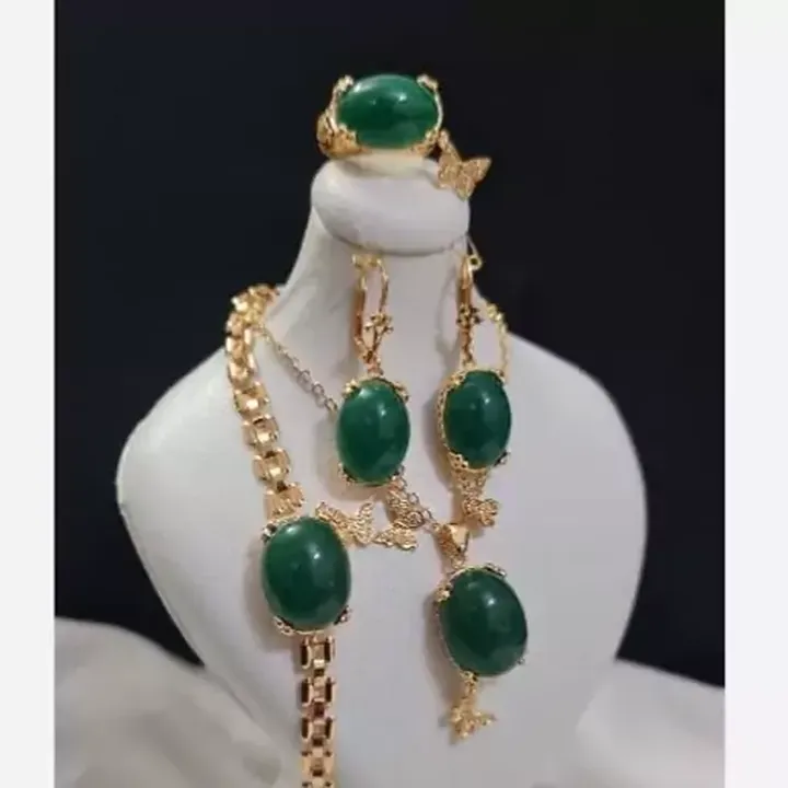 سرویس زنانه عقیق سبز رنگ ثابت تضمینی