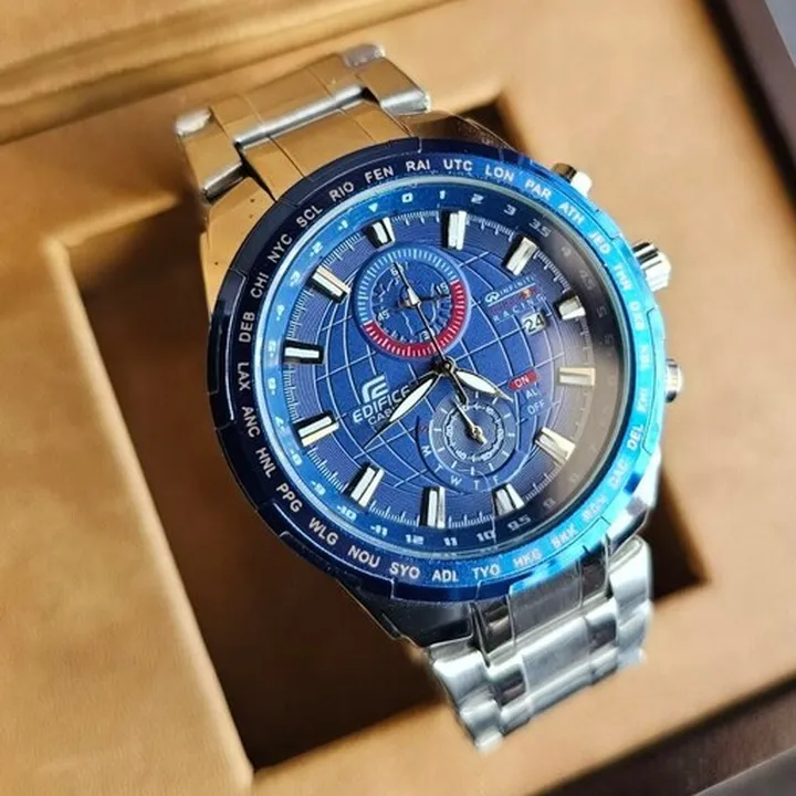 ساعت مچی مردانه کاسیو casio ادی فایس صفحه نمایش آّبی شیک کد 2639