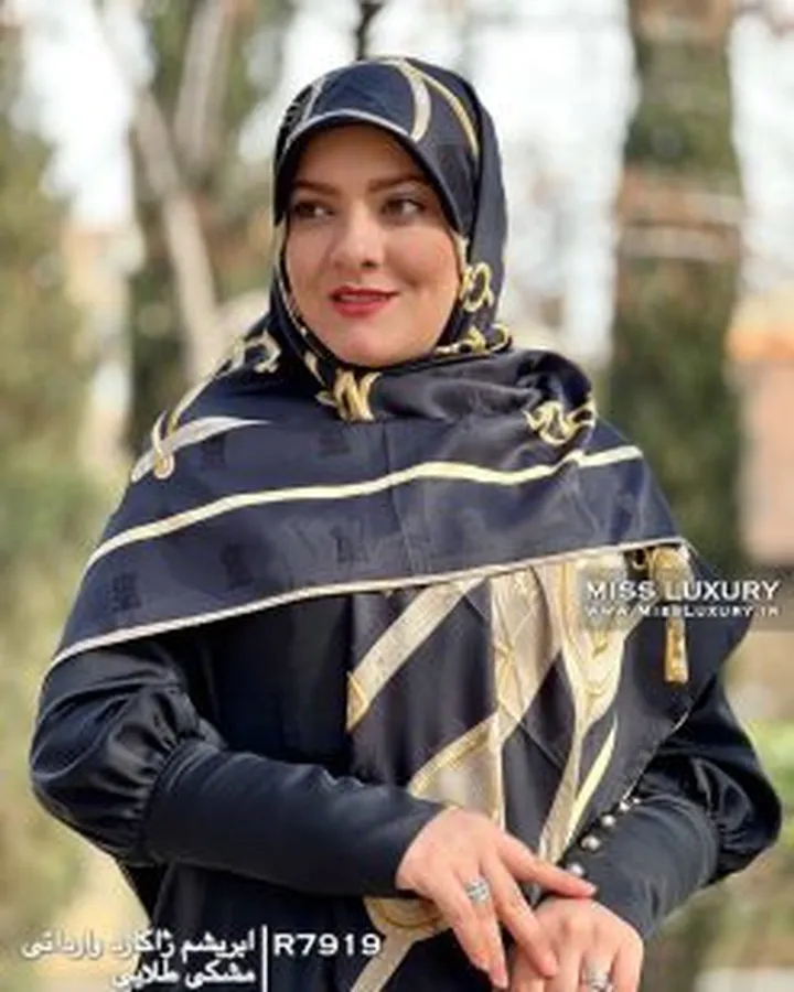 روسری مجلسی ابریشم ژاکارد وارداتی R7919