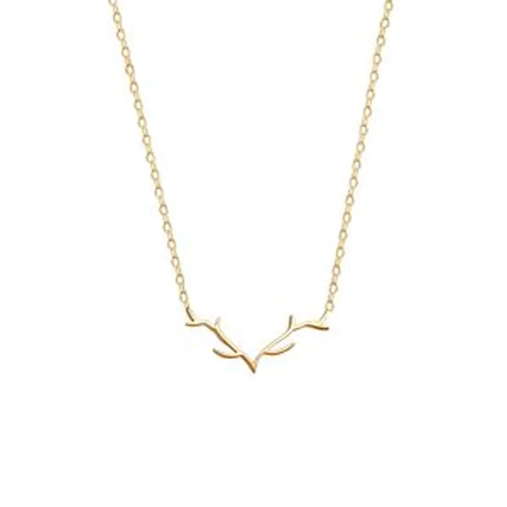گردنبند طلا 18 عیار زنانه ماوی گالری مدل شاخ گوزن ساده