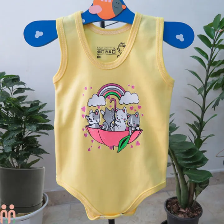 لباس بادی رکابی زیردکمه دار نوزاد و بچه...