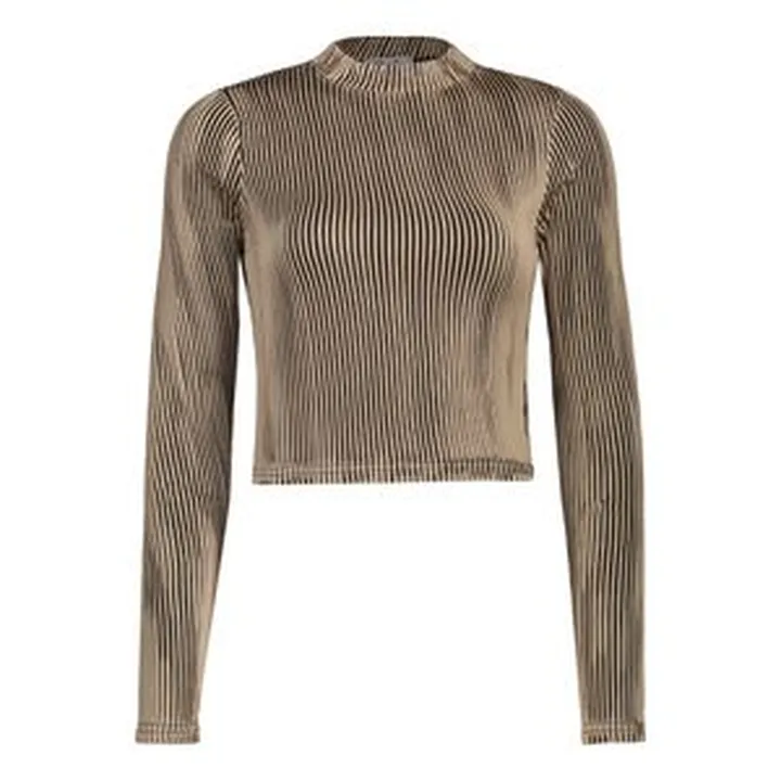 کراپ‌ تی‌شرت آستین بلند زنانه مون‌سا مدل 41082410003-7