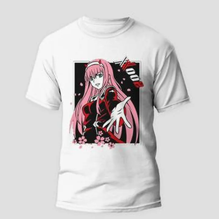 تی شرت آستین کوتاه زنانه مدل انیمه ای کد anm187