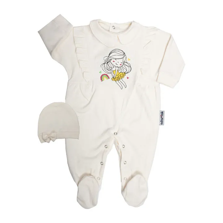 ست سرهمی و کلاه نوزادی آدمک مدل دختر کوچولو کد 130...