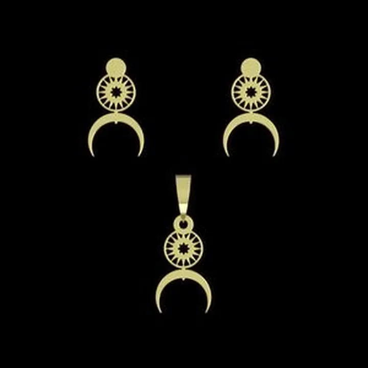 نیم ست طلا 18 عیار زنانه مدوپد مدل ماه کد NA15029