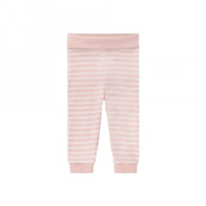 شلوار کمرکش لوپیلو طرح صورتی راه راه