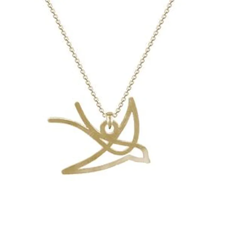 گردنبند نقره زنانه ژابیز مدل لاین آرت پرنده